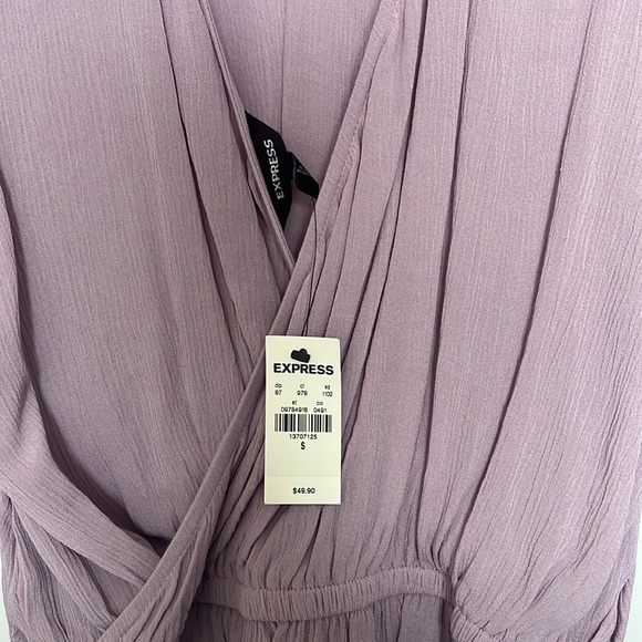 Express Purple Cropped Blouse,Size Small - Picture 3 of 3